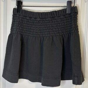 NWT AERIE Charcoal Smocked Mini Skirt
